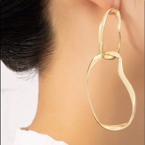 Gold Hoop Drop Dangle Earrings